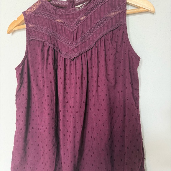 Anthropologie Seen Worn Kept Lace Detail Sleeveless Blouse - Picture 2 of 8